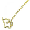 Pulsera Elegante 03.341.0078.07 Oro Laminado, Diseño de Elefante, con Micro Pave Blanca, Pulido, Dorado