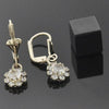 Arete Colgante 5.125.017 Oro Laminado, Diseño de Flor, con Zirconia Cubica Blanca, Pulido, Dorado