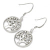Arete Colgante 02.366.0006 Plata Rodinada, Diseño de Arbol, con Zirconia Cubica Blanca, Pulido, Rodinado