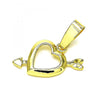 Dije Elegante 5.181.043 Oro Laminado, Diseño de Corazon, Pulido, Dorado