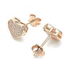 Arete Dormilona 02.369.0001.1 Plata Rodinada, Diseño de Corazon, con Zirconia Cubica Blanca, Pulido, Oro Rosado