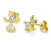 Arete Dormilona 02.310.0066 Oro Laminado, Diseño de Angel, con Zirconia Cubica Blanca, Pulido, Dorado