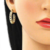 Arete Dormilona 02.163.0142 Oro Laminado, Diseño de Paperclip y Cubana, Diseño de Paperclip, Pulido, Dorado