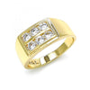 Anillo Infantil 01.185.0018.05 Oro Laminado, con Zirconia Cubica Blanca, Pulido, Dorado