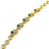 Pulsera Elegante 03.210.0067.4.08 Oro Laminado, Diseño de Elefante, con Zirconia Cubica Negro y Blanca, Pulido, Dorado