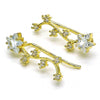 Arete Orejera 02.210.0735 Oro Laminado, Diseño de Estrella, con Zirconia Cubica Blanca, Pulido, Dorado