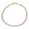 Pulsera Tennis 03.58.0065.3.07 Oro Laminado, con Zirconia Cubica Rosado, Pulido, Dorado