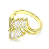 Anillo Multi Piedra 01.283.0016.07 Oro Laminado, con Zirconia Cubica Blanca, Pulido, Dorado