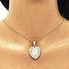 Collares con Dije 04.351.0016.1.20 Oro Laminado, Diseño de Corazon y Guadalupe, Diseño de Corazon, Pulido, Dorado