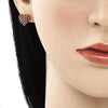 Arete Dormilona 02.283.0032.1 Oro Laminado, Diseño de Corazon, con Zirconia Cubica Granate, Pulido, Dorado