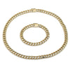 Collar y Pulso 06.213.0024 Oro Laminado, Diseño de Chunky, Pulido, Dorado