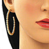 Arete Dormilona 02.385.0001.50 Oro Laminado, Diseño de Bola, Pulido, Dorado