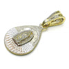 Dije Religioso 05.351.0219 Oro Laminado, Diseño de Guadalupe y Gota, Diseño de Guadalupe, Diamantado, Tricolor