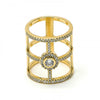 Anillo Multi Piedra 01.155.0037.06 Oro Laminado, con Micro Pave Blanca y Zirconia CubicaBlanca, Pulido, Dorado
