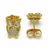 Arete Dormilona 02.344.0036 Oro Laminado, Diseño de Buho, con Zirconia Cubica Blanca, Pulido, Dorado