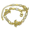 Pulsera Elegante 03.63.2277.08 Oro Laminado, Diseño de Mariner y Tortuga, Diseño de Mariner, Pulido, Dorado