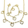 Collar y Pulso 06.63.0203 Oro Laminado, Diseño de Corazon, Pulido, Dorado