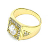 Anillo de Hombre 01.283.0029.12 Oro Laminado, con Zirconia Cubica Blanca, Pulido, Dorado