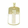 Dije Religioso 05.09.0064 Oro Laminado, Diseño de Cruz, Pulido, Dorado