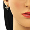 Arete Dormilona 02.387.0094 Oro Laminado, con Zirconia Cubica Blanca, Pulido, Dorado