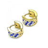 Argolla Huggie 02.230.0051.3.10 Acero Inoxidable, con Cristal Zafiro Azul y Blanca, Pulido, Dorado
