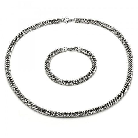 Collar y Pulso 06.278.0013 Acero Inoxidable, Diseño de Square Franco, Pulido,