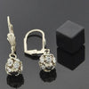 Arete Colgante 5.120.022 Oro Laminado, Diseño de Bola, con Zirconia Cubica Blanca, Pulido, Dorado