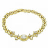 Pulsera Elegante 03.357.0013.07 Oro Laminado, con Zirconia Cubica Blanca, Pulido, Dorado