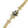 Pulsera Elegante 03.357.0010.3.07 Oro Laminado, Diseño de Flor, con Zirconia Cubica Negro y Blanca, Pulido, Dorado