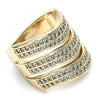 Anillo Multi Piedra 01.346.0016.09 Oro Laminado, con Micro Pave Blanca, Pulido, Dorado