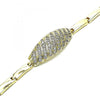 Pulsera Elegante 03.283.0173.07 Oro Laminado, con Micro Pave Blanca, Pulido, Dorado