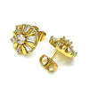 Arete Dormilona 02.387.0033.5 Oro Laminado, Diseño de Flor, con Zirconia Cubica Blanca, Pulido, Dorado
