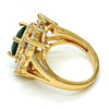 Anillo Multi Piedra 01.284.0005.08 Oro Laminado, con Zirconia Cubica Verde y Blanca, Pulido, Dorado