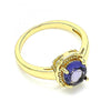 Anillo Multi Piedra 01.284.0040.1.09 Oro Laminado, con Zirconia Cubica Amatista, Pulido, Dorado