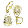 Arete Colgante 02.351.0033.1 Oro Laminado, Diseño de Gota y Guadalupe, Diseño de Gota, Pulido, Dorado