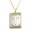 Collares con Dije 04.117.0003.20 Oro Laminado, Diseño de Cruz, Pulido, Dorado