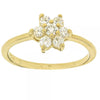 Anillo Multi Piedra 5.166.021.09 Oro Laminado, Diseño de Flor, con Zirconia Cubica Blanca, Pulido, Dorado