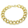 Pulsera Elegante 03.331.0149.09 Oro Laminado, Diseño de Chunky, Diamantado, Dorado