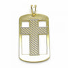 Dije Religioso 05.09.0065 Oro Laminado, Diseño de Cruz, Pulido, Dorado