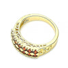 Anillo Multi Piedra 01.346.0023.2.08 Oro Laminado, con Zirconia Cubica Granate, Pulido, Dorado