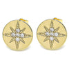 Arete Dormilona 02.210.0430 Oro Laminado, con Micro Pave Blanca, Pulido, Dorado