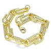 Pulsera Básica 04.362.0040.08 Oro Laminado, Diseño de Chunky, Pulido, Dorado