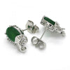 Arete Dormilona 02.210.0159.7 Rodio Laminado, Diseño de Elefante, con Zirconia Cubica Verde y Blanca, Pulido, Rodinado