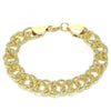 Pulsera Elegante 03.331.0141.09 Oro Laminado, Diseño de Chunky, Diamantado, Dorado