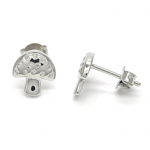 Arete Dormilona 02.336.0053 Plata Rodinada, con Zirconia Cubica Blanca, Pulido, Rodinado