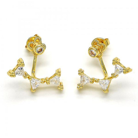Arete Colgante 02.156.0177 Oro Laminado, con Zirconia Cubica Blanca, Pulido, Dorado