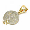 Dije Religioso 05.09.0073 Oro Laminado, Diseño de Angel, Pulido, Dorado