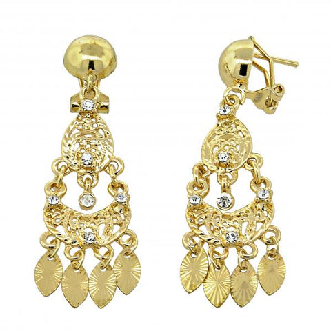 Arete Chandelier 5.097.012 Oro Laminado, Diseño de Gota, con Zirconia Cubica Blanca, Diamantado, Dorado