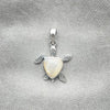 Dije Elegante 05.410.0008.2 Plata Rodinada, Diseño de Tortuga, con Madre Perla Marfil, Pulido, Plateado