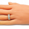 Anillo Multi Piedra 01.346.0023.09 Oro Laminado, con Zirconia Cubica Blanca, Pulido, Dorado